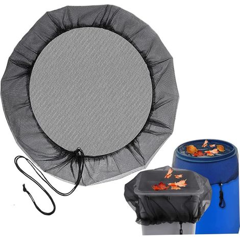 Filet de protection pour tonneau de pluie – 95 cm – 1 pièce – Cordon de serrage pratique – Empêche feuilles et moustiques (1/5)