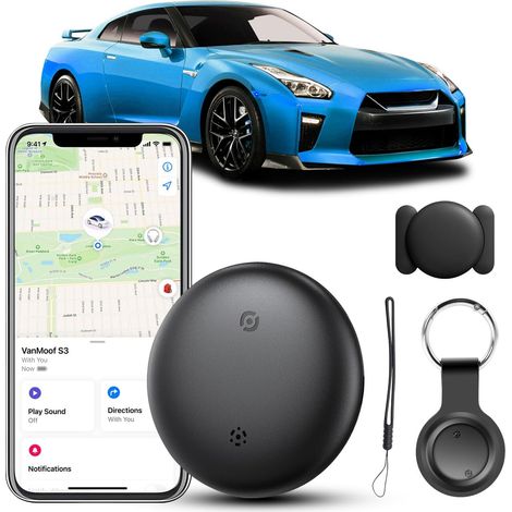 Traceur GPS pour véhicules compatible avec l'application Apple Find My App (iOS uniquement), détermination de l'emplacement avec couverture globale, traceur magnétique caché, pas de frais mensuels ni (1/5)