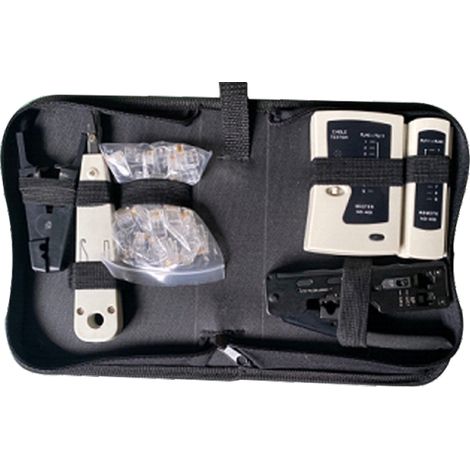 Helos werkzeugset netzwerktechnik, 6 in 1, mit tasche