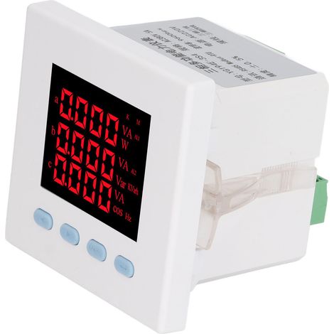 Compteur électrique triphasé multifonction blanc AC220V, haute précision LCD ABS, 9600bps mesure de puissance énergétique (1/5)