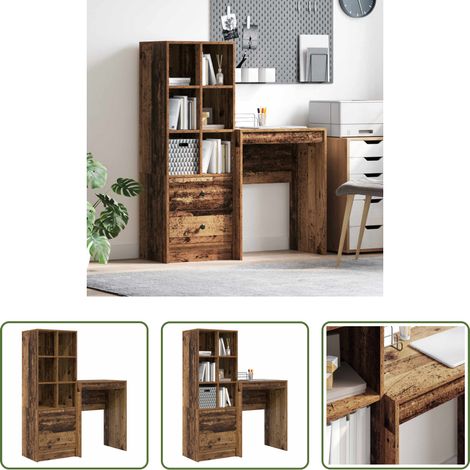Bureau ancien - Bureau avec tiroir 2 pcs Bois ancien (1/5)