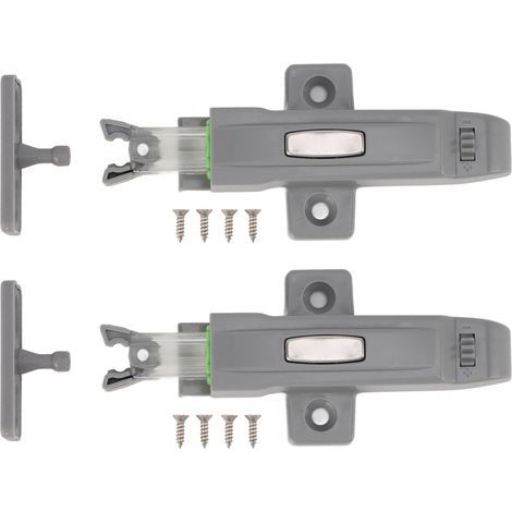 Loquet à poussée pour porte d'armoire, dispositif de verrouillage automatique à rebond ABS, résistant aux collisions, amorti, rebond de garde-robe, 2 ensembles (1/5)