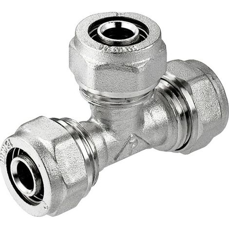 Perfexim Raccord PEX Tee Laiton Brillant 25x20x25 mm (1/2)