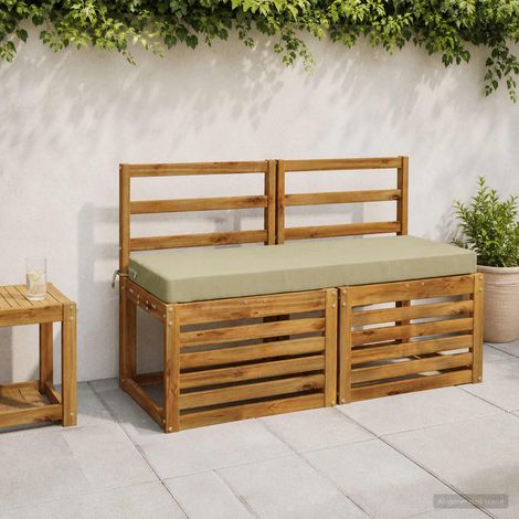 vidaXL Cojín de banco SOEST 100% Poliéster Verde claro 110 x 40 x 8 cm (1/5)