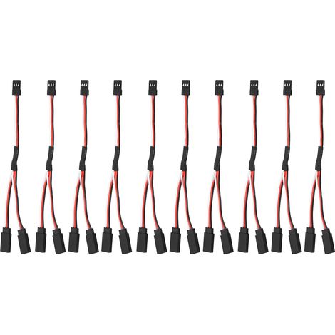 Câble d'extension servo 10 pièces, connecteur mâle-femelle 3 broches, télécommande type Y, 150 mm (5,91 pouces) (1/5)
