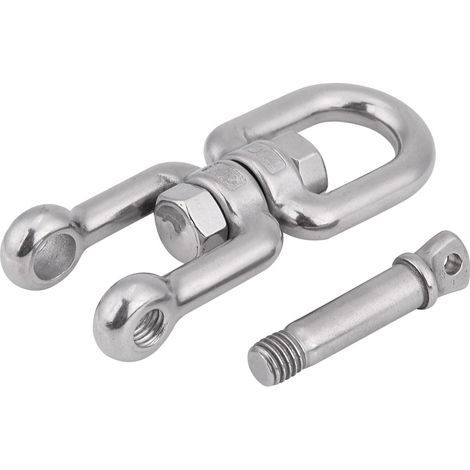 Anneau tournant en acier inoxydable 304, manille pivotante robuste avec crochet à ressort (12mm) (1/5)