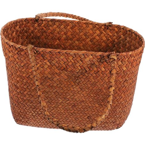 Panier de Pique - Tissé Main avec Poignées Panier Rustique pour Fruits (1/5)