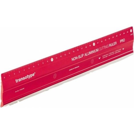Schneidelineal PRO 30cm ohne mm-Facette auf beiden Seiten Aluminium rot (1/5)