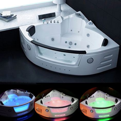Bagno Italia Vasca da bagno idromassaggio angolare 150x150cm 20 getti ad aria e ad acqua radio e led (1/3)