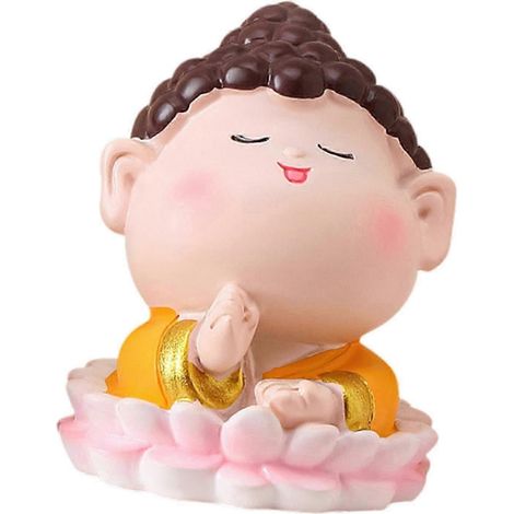 Figurine générique en résine représentant un immortel chinois, accessoire de décoration intérieure, cadeau mignon pour le tableau de bord de la voiture ou cadeau de pendaison de crémaillère-4cmx4cmx4. (1/5)