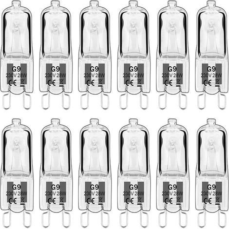 G9 LED Bulb, G9 Halogen Bulb 28W 230V, 350LM 2700K Warm White Dimmable, G9 Capsule Bulbs, for Chandeliers, Landscape Lamps, Wall Lights, Cabinet Lighting, Pack of 10 (1/5)