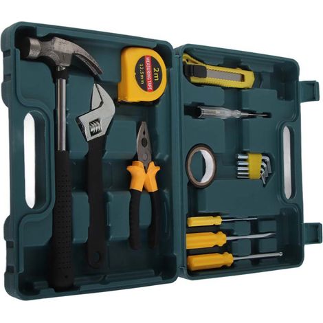 16-teiliges Reparaturwerkzeug-Set für Haushalt und Auto mit Werkzeugkasten (1/5)