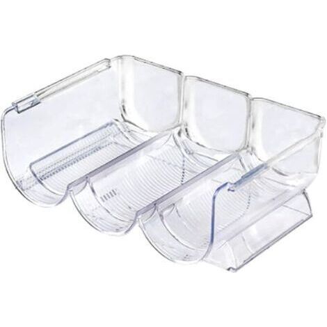 Casier à Bouteilles Empilable en Plastique 1 Pièces Porte Bouteille Vin Range Bouteille Rangement Frigo Bouteille Etagere Vin pour Jusqu'à 3 Bouteilles au Total, Transparent (1/4)