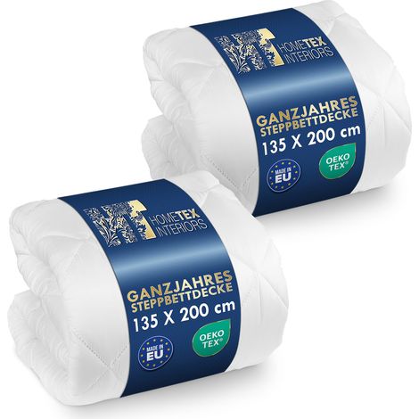 Lot de 2 couettes toutes saisons 135 x 200 cm – Couette avec rembourrage en microfibre et silicone – Duvet synthétique douillet, respirant, facile d'entretien et lavable – Couette (1/5)