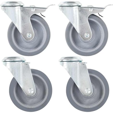 Ruedas giratorias con agujero pasador 4 unidades 100 mm vidaXL (1/5)