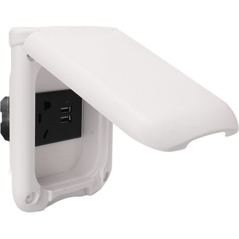 Boîtier de prise électrique pour camping-car multifonctionnel, couvercle magnétique en ABS, étanche IP44, panneau de prises électriques extérieures (1/5)