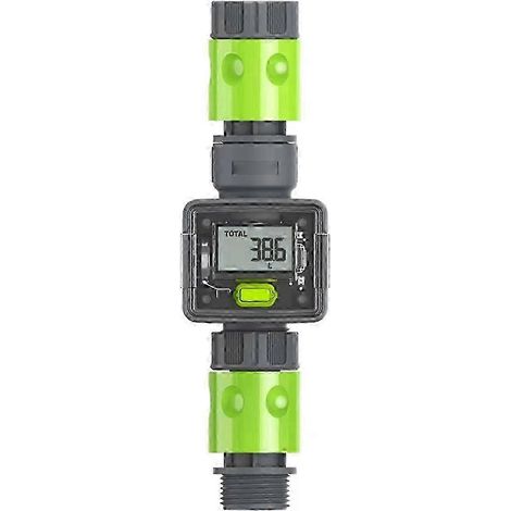 Débitmètre d'eau numérique IPX6 pour tuyau d'arrosage extérieur - Calcul de la consommation et du débit - 3/4 po - Bon état - Édition 0609 - Édition 0130 (1/5)