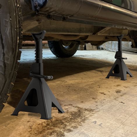 Chandelles de levage métalliques 6 t avec hauteur réglable de 36 à 58 cm (1/5)