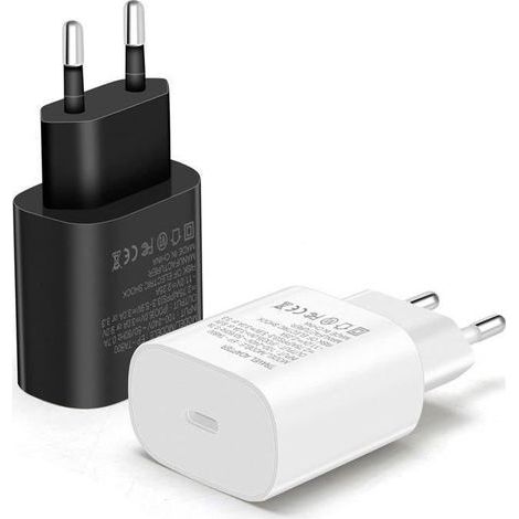 Ladegerät – TECHTA – USB-C 25 W – PD 3.0 – USB-C-Anschluss – 2er-Pack Weiß/Schwarz (1/5)