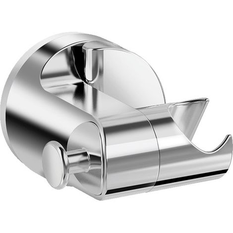 Support douchette ABS ventouse rotatif 360°, 8,5x7,5x7 cm, argent, sans perçage. (1/5)