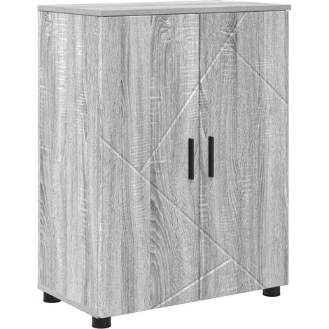 Gabinete de Baño con almacenamiento Gris Sonoma 60 x 35 x 80 cm vidaXL