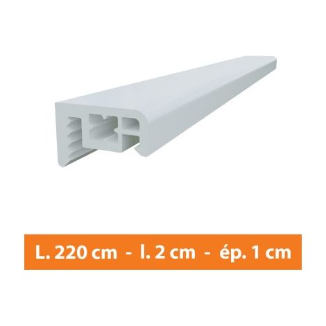 Direct Fenêtres – Couvre-joint PVC blanc 220 cm – Largeur 20 mm – Épaisseur 10 mm – Traitement anti UV pour finition soignée (1/2)