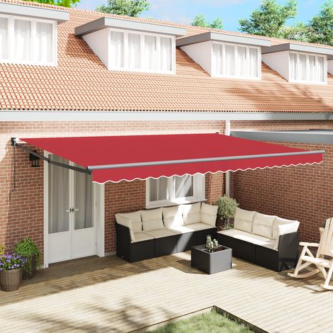 vidaXL Manual Retractable Awning Red 500x300 cm (1/5)