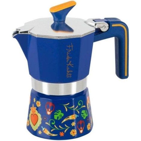 Pedrini Frida Kahlo cafetière piston bleu 2 tasses