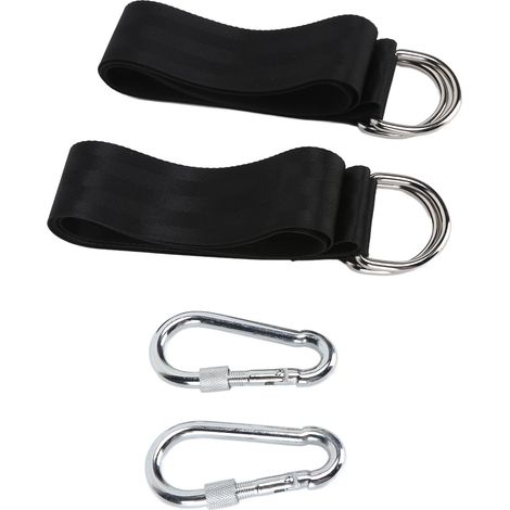Sangle de balançoire multifonctionnelle, durable et en polyester haute résistance pour suspendre une balançoire en camping (2 sangles, 2 boucles) (1/5)