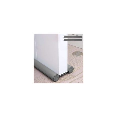 Bas de Porte Isolant Double Couche avec Joint Silicone Anti-Bruit, Coupe-Vent et Anti-Insectes, Étanche pour Extérieur Intérieur, Gris, 95 cm (1/4)