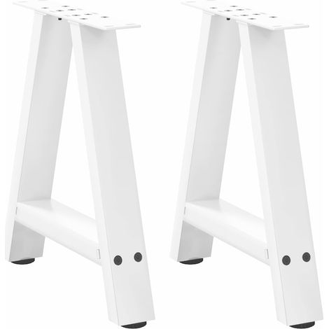 Couchtischbeine A-Form 2 Stk. Weiß 38x(42-43) cm Stahl