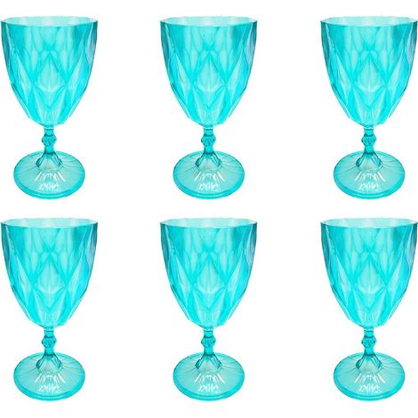 Lot de 6 Verres à Vin en Plastique Vert Clair - Compatibles Lave-Vaisselle et Micro-ondes - PANGIVO (1/3)