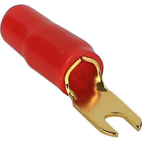 Kash Gabelkabelschuh 20 mm² Loch-Ø=4 mm Teilisoliert Rot 1 St.
