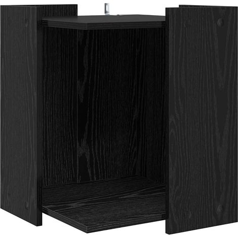 Cubículo para caja de arena de gato Roble Negro 42 x 42 x 51 cm vidaXL
