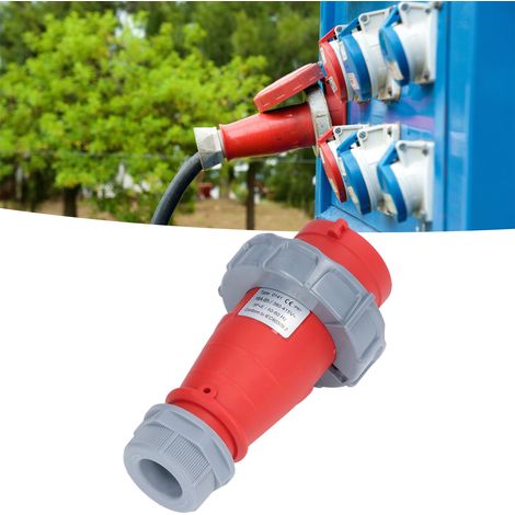 Wasserdichter und staubdichter Industriestecker, 16 A IP67, flächenbündig montierter gerader Stecker, männlicher Luftfahrtanschluss (1/5)