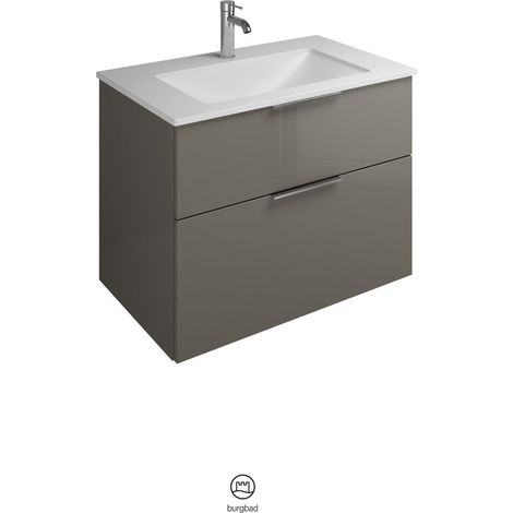 Chauffe-eau Burg Eqio Mineral en fonte + plinthe, gris brillant/blanc alpin GR0146