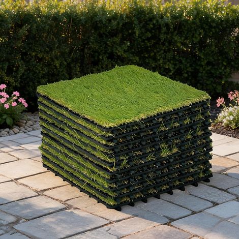 Set de 10 carreaux de pelouse artificielle 30 x 30 cm épais 3,5 (1/5)