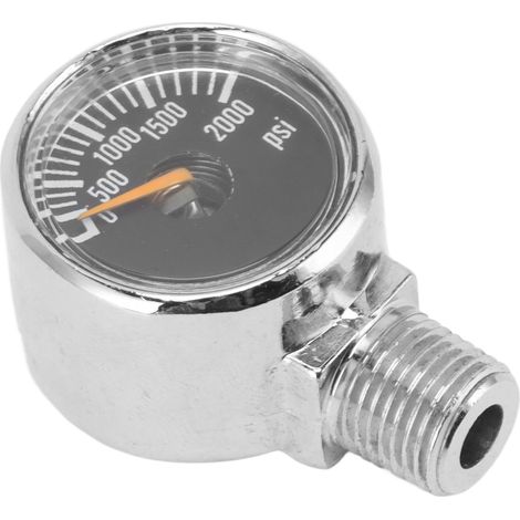 Manomètre 2000 psi, raccord 1/8 NPT, pour le remplissage des bouteilles de CO2 (noir). (1/5)