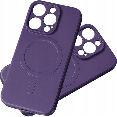 Funda de silicona compatible con MagSafe para iPhone 15 Pro - Morado (1/5)