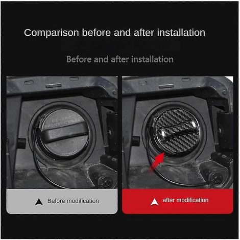 Autocollant en fibre de carbone véritable pour bouchon de réservoir d'essence de voiture (rouge) (1/5)