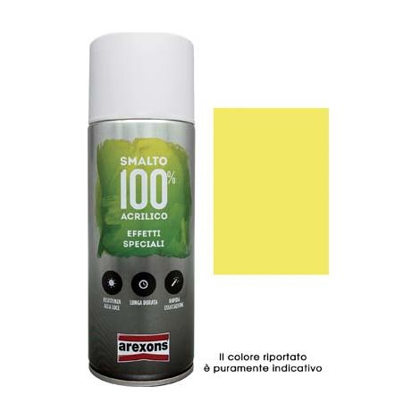 SMALTO SPRAY 100% ACRILICO FLUORESCENTE AREXONS - GIALLO ML 400- 6 pezzi
