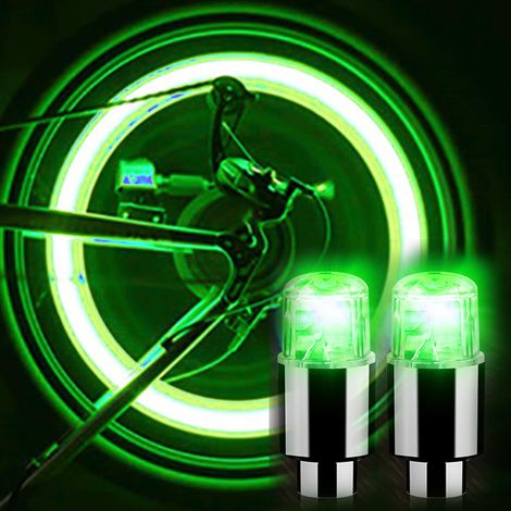 Set mit 2 Radlichtern für Auto, Fahrrad, Reifen, Ventil, Speichenblinker, LED-Blinker für Auto, LKW, SUV, Motorrad