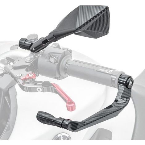 Specchietto retrovisore manubrio Moto Miroir Tomahawk Set + Protezione leva X6 no S-I1