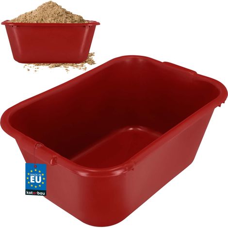 Contenedor rectangular para construcción de jardín, contenedor de mortero, 55 L, color rojo