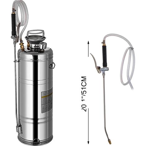 Pulvérisateur à main VEVOR, capacité de 1 à 3,5 gallons, en acier inoxydable durable (1/2)