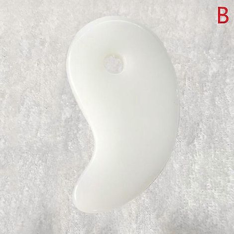 Gua Sha Gouache-Schaber aus natürlichem Jade-Harz für Gesicht und Körper – Hautstraffung, Faltenreduzierung, Schönheits- und Spa-Pflegewerkzeug – Harz Weiß-B (1/5)