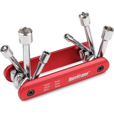 6-in-1 Folding Nut Screwdriver Set, Metric Size Hex Nut Screwdriver Set, Chrome Vanadium Steel Handle, Premium Aluminum Handle (1/5)