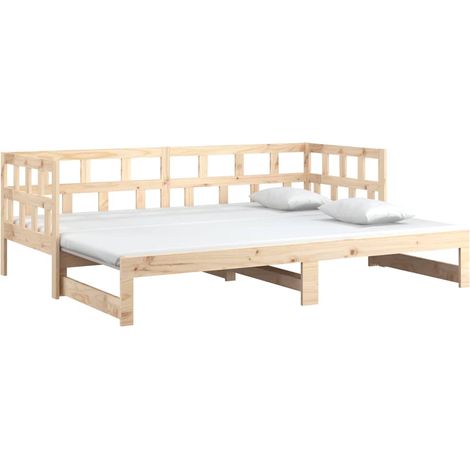 Sofá cama extraíble madera maciza de pino 2x(80x200) cm vidaXL (1/4)