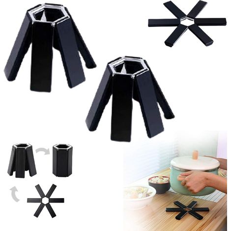 Tappetino isolante termico pieghevole in silicone, tovaglietta isolante termica pieghevole antiscivolo, tappetino triangolare in silicone, utilizzato per piatti caldi, tappetino da cucina pieghevole e (1/5)