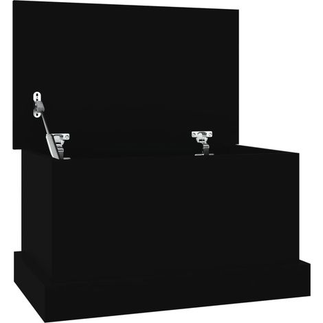Boîte de rangement，Coffre de rangement noir 50x30x28 cm bois d'ingénierie CFW510952 (1/5)